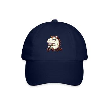 Unicorn on tricycle funny whimsical mythical creature - Baseball Cap - blue/blue - Front