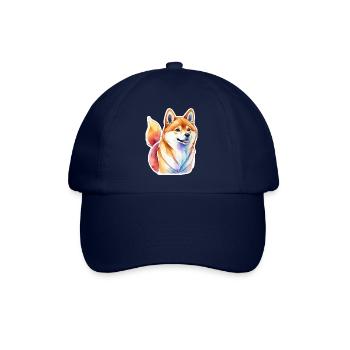 Shiba Inu Watercolors - Baseball Cap - blue/blue - Front