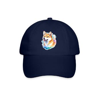 Shiba Inu Watercolors - Baseball Cap - blue/blue - Front