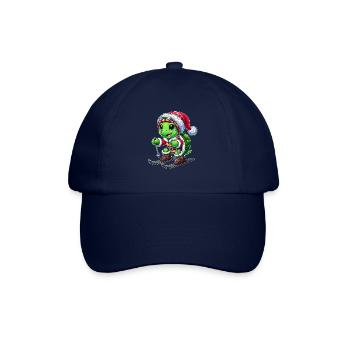 Christmas Turtle Santa Winter Sports Skier - Baseball Cap - blue/blue - Front