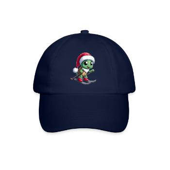 Christmas Turtle Santa Skier Winterspor - Baseball Cap - blue/blue - Front
