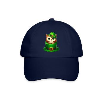 Süße St. Patrick's Day Eule mit Zylinder - Baseballkappe - Blau/Blau - Vorne