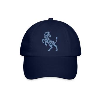 Zebra Silhouette Art Piece Minimal Design - Baseball Cap - blue/blue - Front