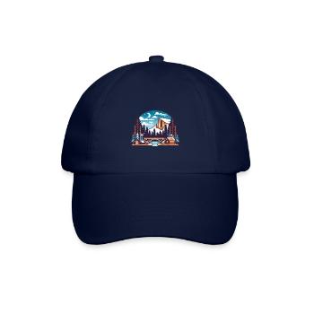 Yosemite Camping USA Wooden Cabin Mountains Ski Camp Fire - Baseball Cap - blue/blue - Front