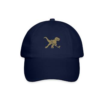 T-Rex Dino Eishockeyspieler Silhouette - Baseballkappe - Blau/Blau - Vorne