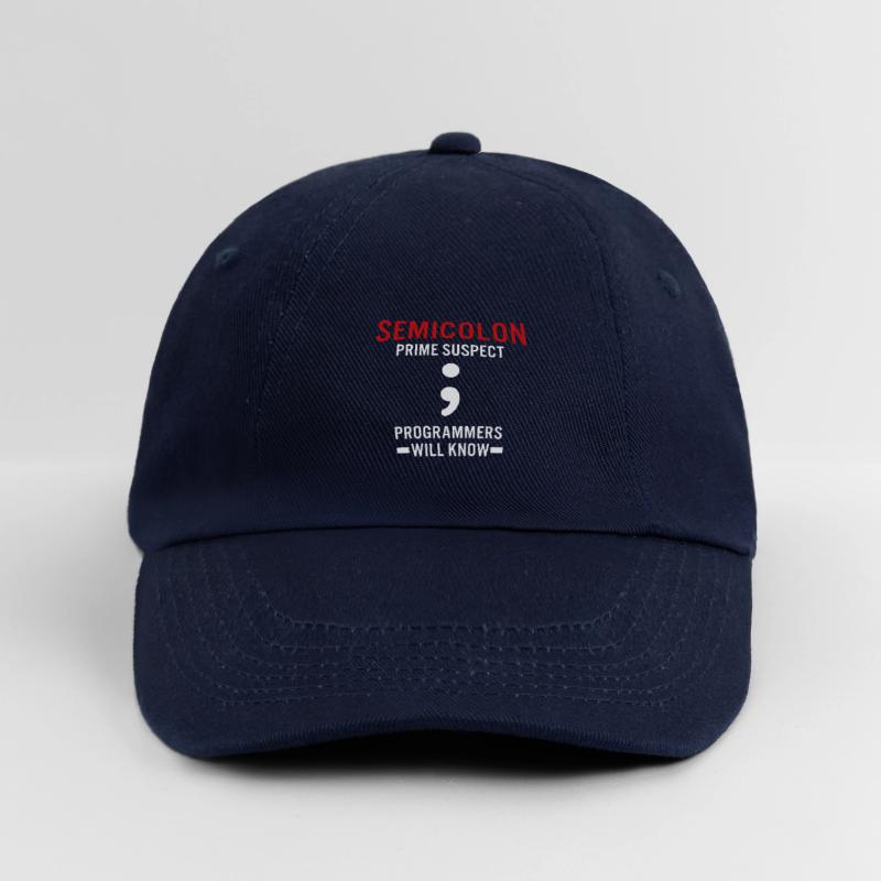 Coder Coding Semicolon Programmer Geek Baseball Cap