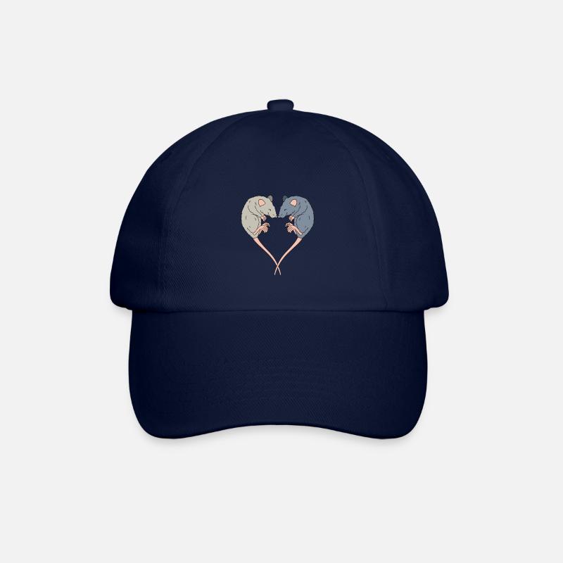 Süße Ratte Herz Herzform Hausratte - Baseballkappe - Blau/Blau