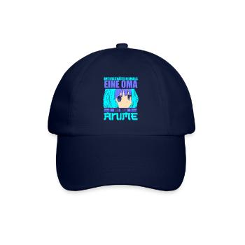 Unterschätze niemals eine Oma mit ihren Anime - Baseballkappe - Blau/Blau - Vorne