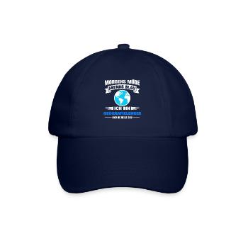 Morgens Müde Abends Blau Geografielehrer - Baseballkappe - Blau/Blau - Vorne