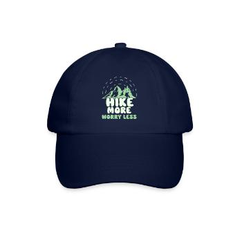 Hike more Worry less Wandern Wanderer - Baseballkappe - Blau/Blau - Vorne