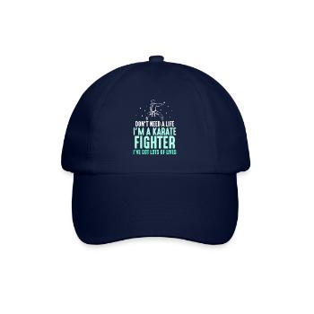 I’m a karate fighter I’ve got lots of lives - Baseballkappe - Blau/Blau - Vorne