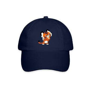 Wissbegieriger Tiger von Cheerful Madness!! - Baseballkappe - Blau/Blau - Vorne