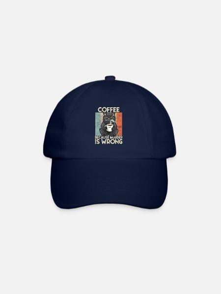 Coffee because Murder is wrong Kaffee Katze retro - Baseballkappe - Blau/Blau