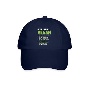 Hello I am a Vegan - Baseball Cap - blue/blue - Front