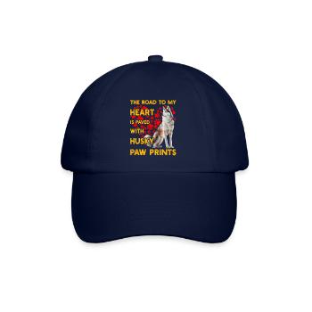 The Road to my heart is paved with Husky Paw Print - Baseballkappe - Blau/Blau - Vorne