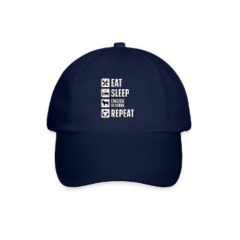 Eat Sleep English Bulldog Repeat - Baseball Cap - blue/blue - Front
