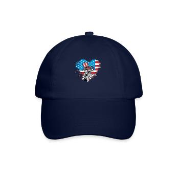 4. Juli Katze - Baseballkappe - Blau/Blau - Vorne