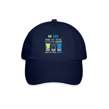 40 ans shooter alcool anniversaire plein - Casquette classique - bleu/bleu - Devant