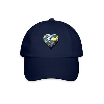 Earth Heart Heart Heart Gift Idea Planet Love - Baseball Cap - blue/blue - Front