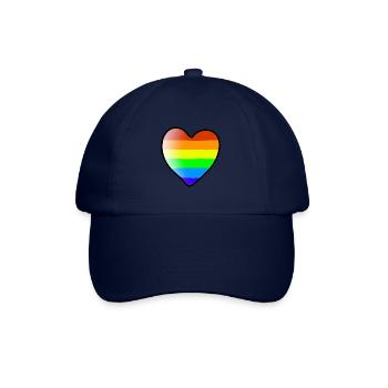 Regenbogen Herz bunt Geschenkidee LGBT - Baseballkappe - Blau/Blau - Vorne