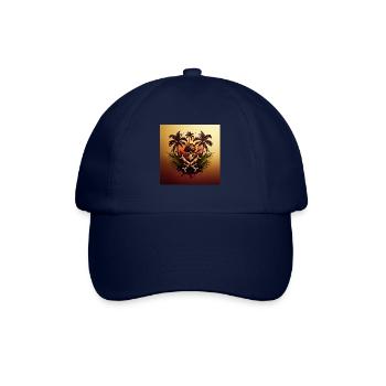 Skull & Crossbones Pirate skull in front of palm trees - Baseball Cap - blue/blue - Front