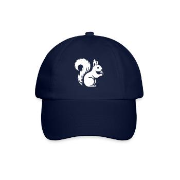 Minimalist Squirrel Silhouette with Nut - Baseball Cap - blue/blue - Front