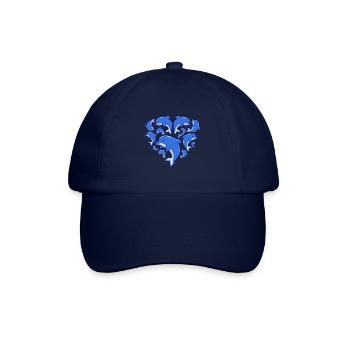 Herz Delfin - Baseballkappe - Blau/Blau - Vorne