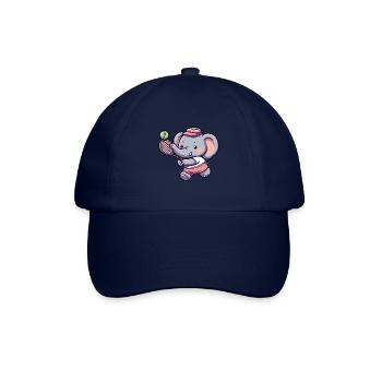Niedlicher Elefant als Tennis-Tennisspieler - - Baseballkappe - Blau/Blau - Vorne