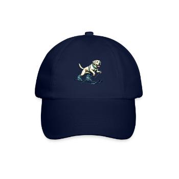 Dog Labrador Retriever Skiing Skier - Baseball Cap - blue/blue - Front