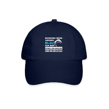 Morgens Müde Abends Blau Forellen Angler - Baseballkappe - Blau/Blau - Vorne