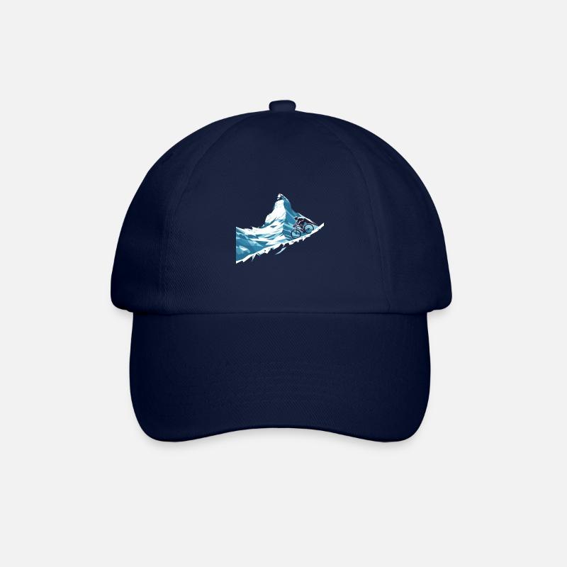 Matterhorn Radfahrer Rennrad Kunst Schweiz - Baseballkappe - Blau/Blau