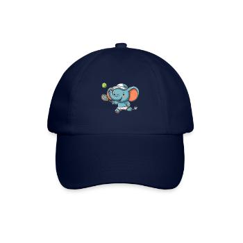 Niedlicher Elefant als Tennis-Tennisspieler - - Baseballkappe - Blau/Blau - Vorne