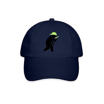 Ein Hiphop Star singt in ein Mikrofon - Baseballkappe - Blau/Blau - Vorne