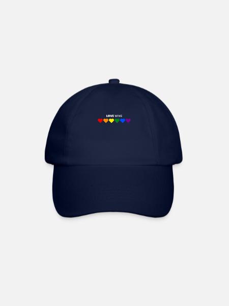 Regenbogen, LGBT, Liebe, Hochzeit, JGA - Baseballkappe - Blau/Blau