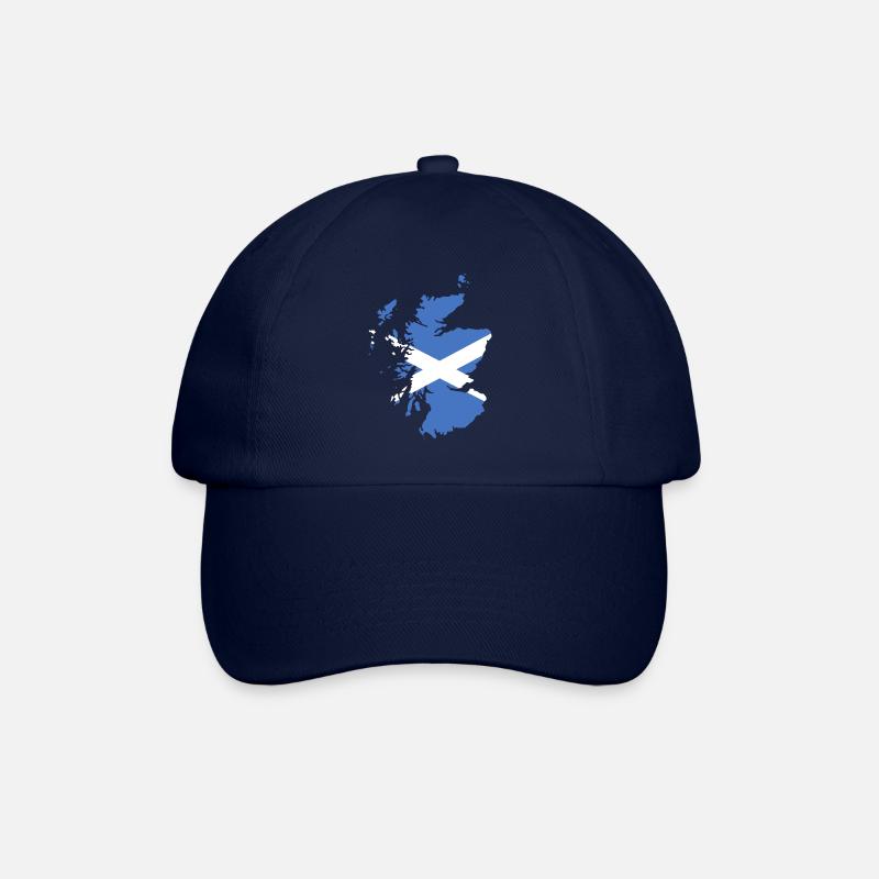 Schottland Landkarte Map und Flagge Design - Baseballkappe - Blau/Blau