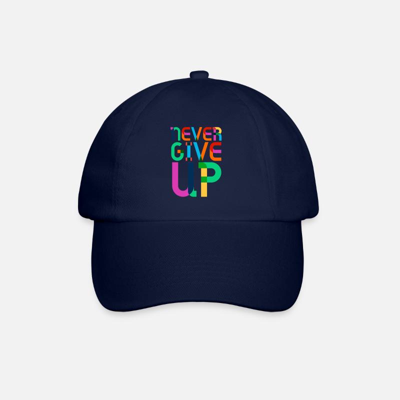 never give up - Baseballkappe - Blau/Blau