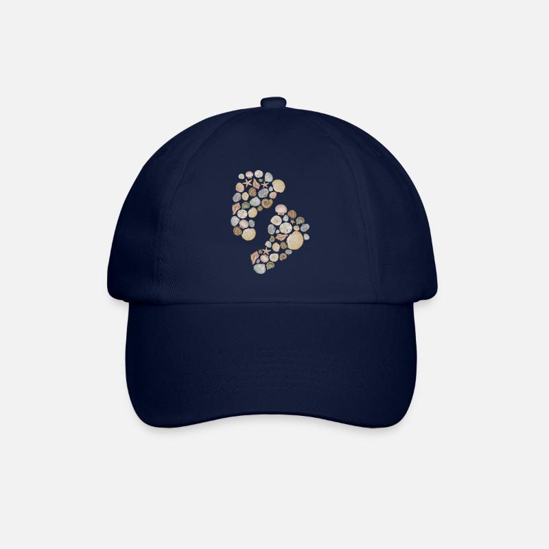 Footprints from shells - watercolour - Baseball Cap - blue/blue