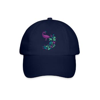 Peacock with Closed Tail - Baseball Cap - blue/blue - Front