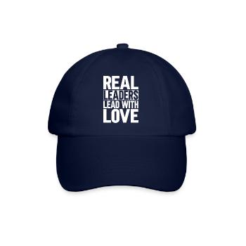 Les vrais leaders dirigent avec amour - Casquette classique - bleu/bleu - Devant