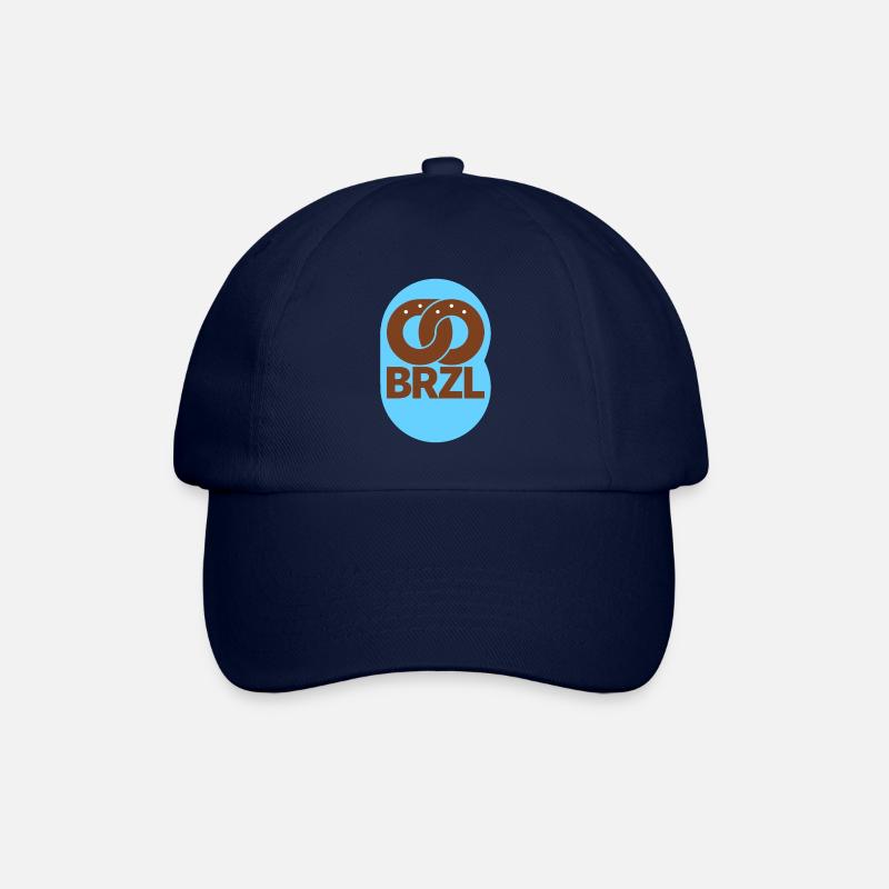 Minimalistisch und modern – Bayerische Brezn Motiv - Baseballkappe - Blau/Blau