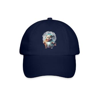 Bulldogge Halloween Hund Hunde - Baseballkappe - Blau/Blau - Vorne