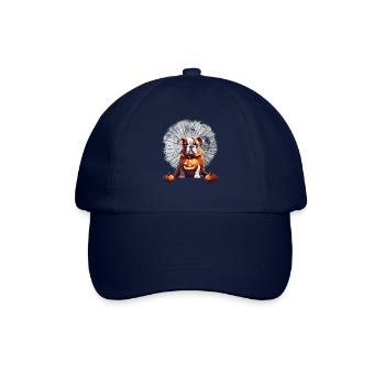 Bulldogge Halloween Hund HUNDE - Baseballkappe - Blau/Blau - Vorne