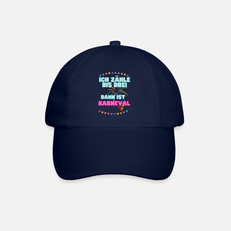 Karneval Sprüche "ich zähle bis drei Karneval" - Baseballkappe - Blau/Blau