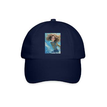 Mädchen im Meer - Baseballkappe - Blau/Blau - Vorne