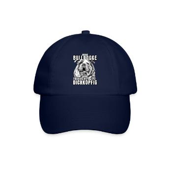 My BULLDOG cheerful & stubborn dog DOGS - Baseball Cap - blue/blue - Front