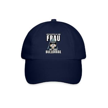 NEVER underestimate a woman with a bulldog dog dog - Baseball Cap - blue/blue - Front