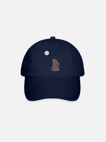 Magical Wiccan Hare and Pentacle Moon - Baseball Cap - blue/blue
