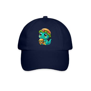 Whimsical dinosaur T-Rex with pumpkin hat - Baseball Cap - blue/blue - Front