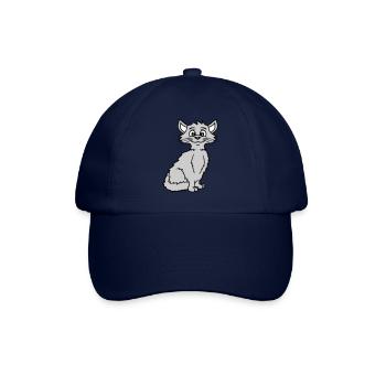 Pretty Cat Looking Happy Cheerful Smiling - Baseball Cap - blue/blue - Front