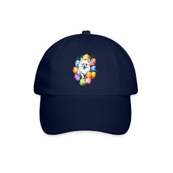 Poméranien Poméranien Aquarelle de Pâques - Casquette classique - bleu/bleu - Devant
